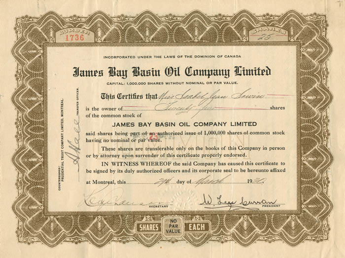 James Bay Basin Oil Co. Limited